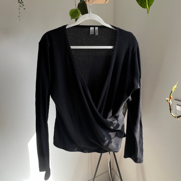 Zella Ribbed Wrap Top - Picture 1 of 3